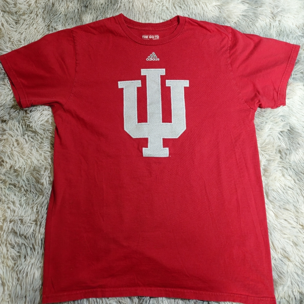Adidas Indiana University College Mens Large Red Branded Shirt